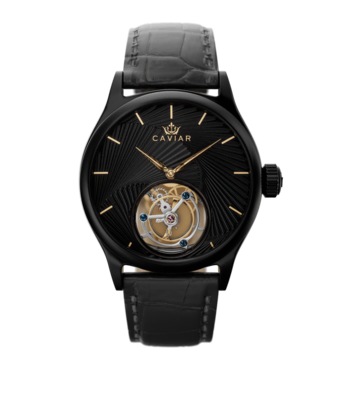 Tourbillon Watch Black & Gold Tourbillon