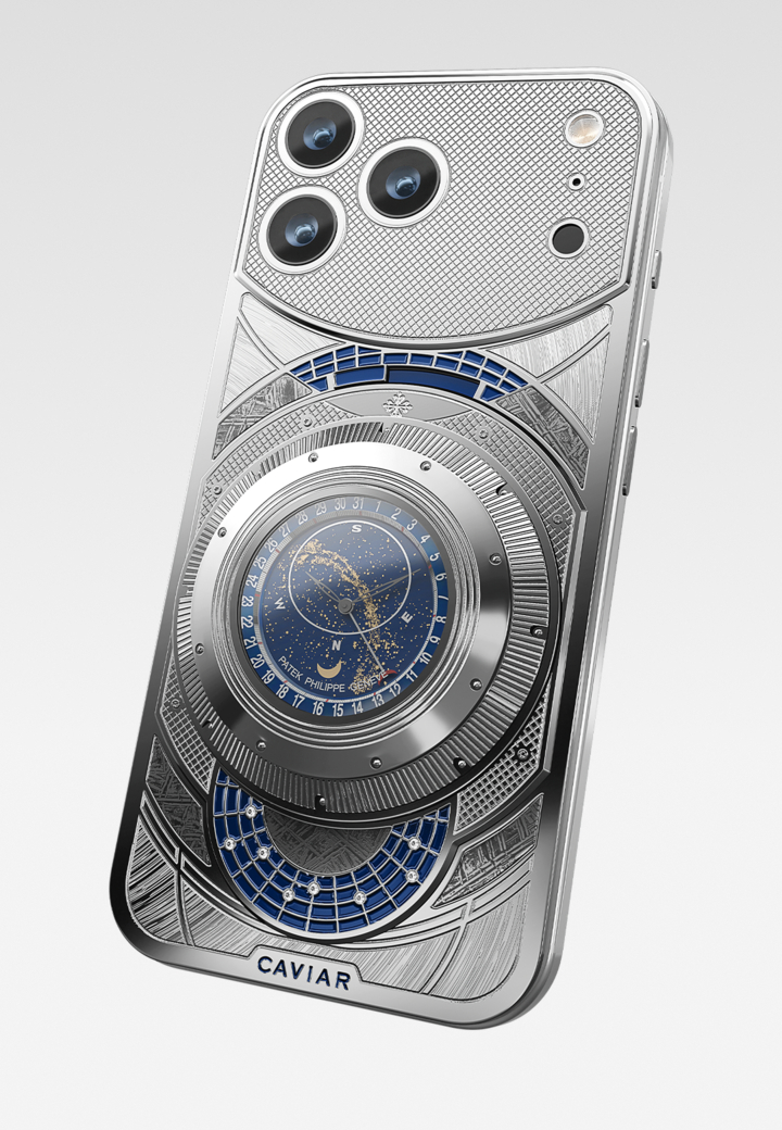 Fully assembled smartphone with the timepiece Celestial