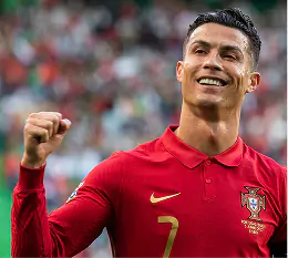 Cristiano Ronaldo after scoring a goal